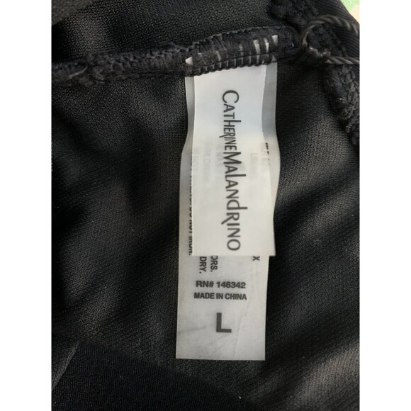 NWT Catherine Malandrino Women's size L Black w Side Ruching One Piece Swimsuit - Picture 3 of 10